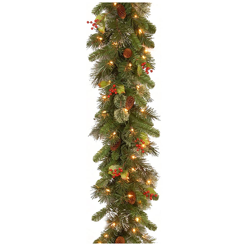 Wall Decor Lighting Tree - 2.7m Rattan Christmas Wreath With 50