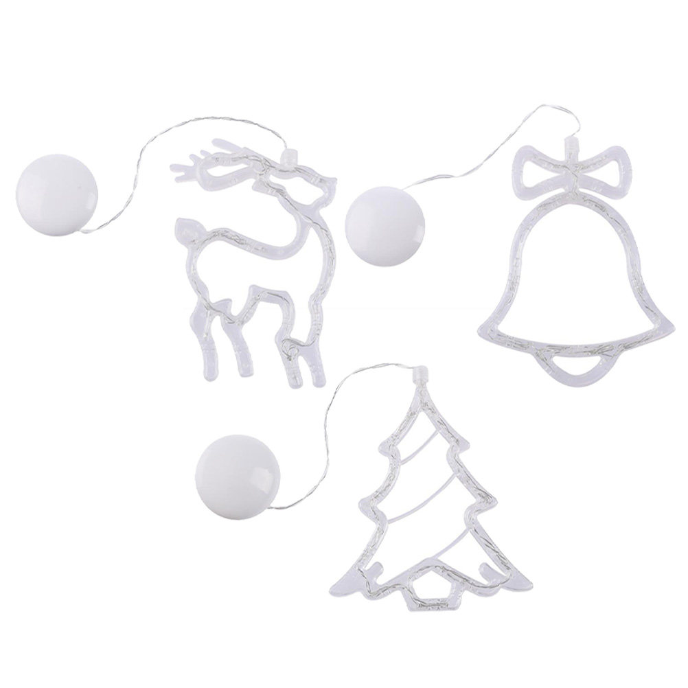 Wall Decor Lighting Tree - 3Pcs Christmas Tree Wall Suction Cup