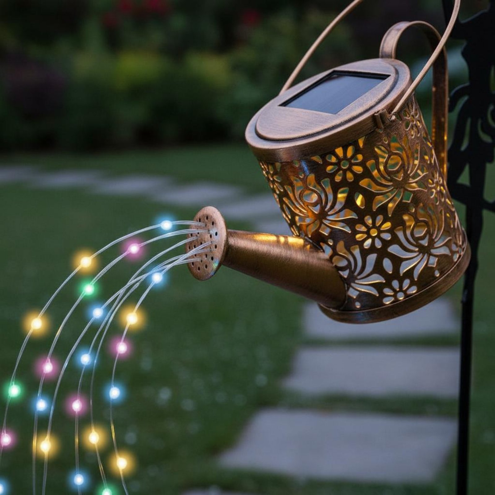 Yard Lighting Decor - Solar Fairy Watering Can Light Decorative