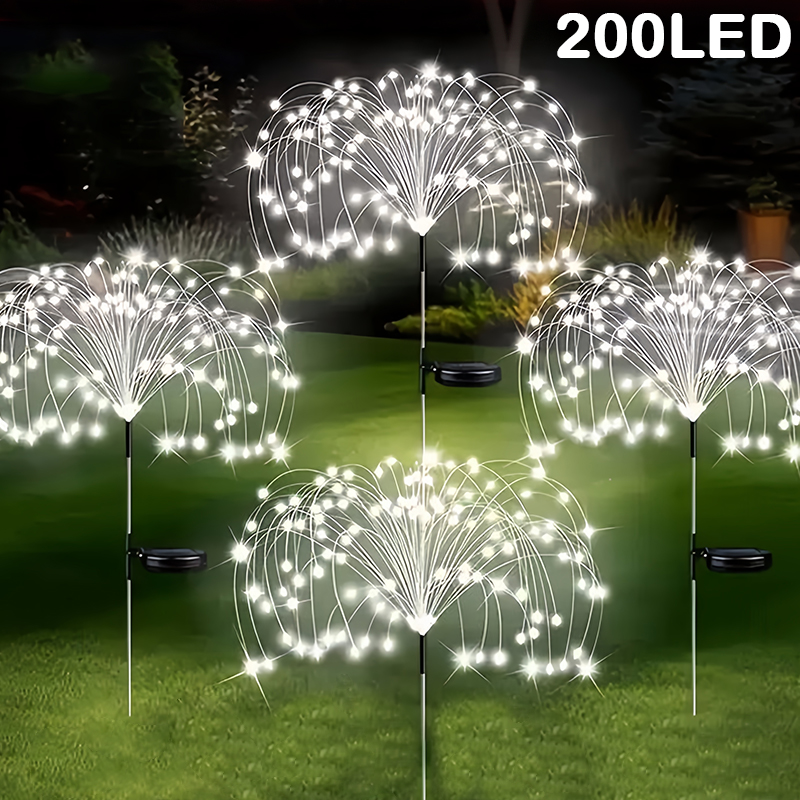 Fairy Light Curtain - 200LED Solar Firework Lamp Outdoor Dandelion