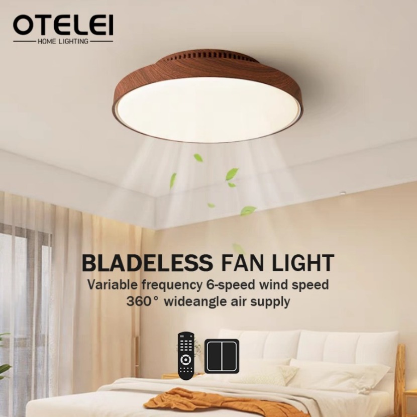 Decor Lighting Ceiling Fans - New Walnut Invisible Bladeless Ceiling Fan