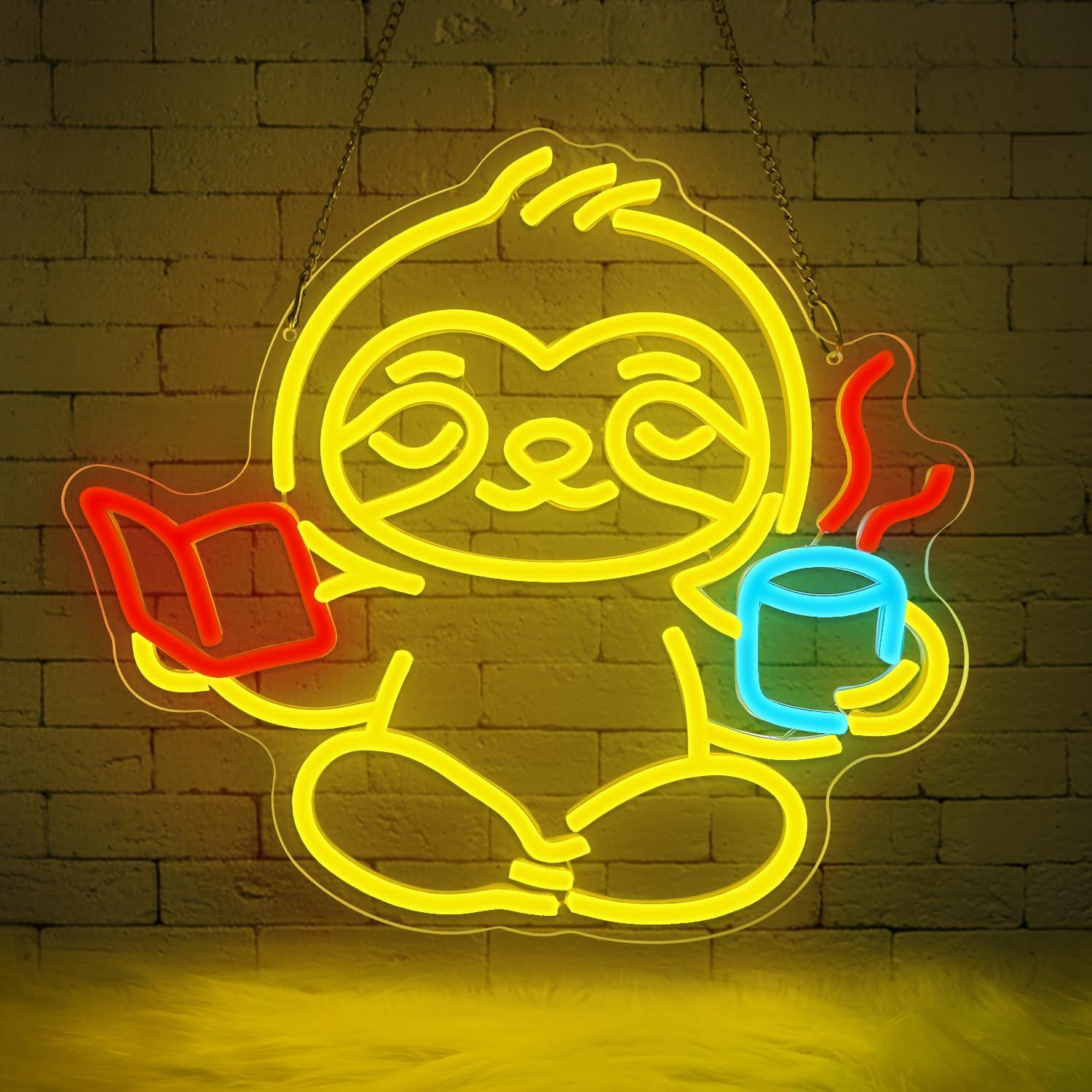 Lighting Decor Living Room - Sloth Neon Sign USB Dimmable LED