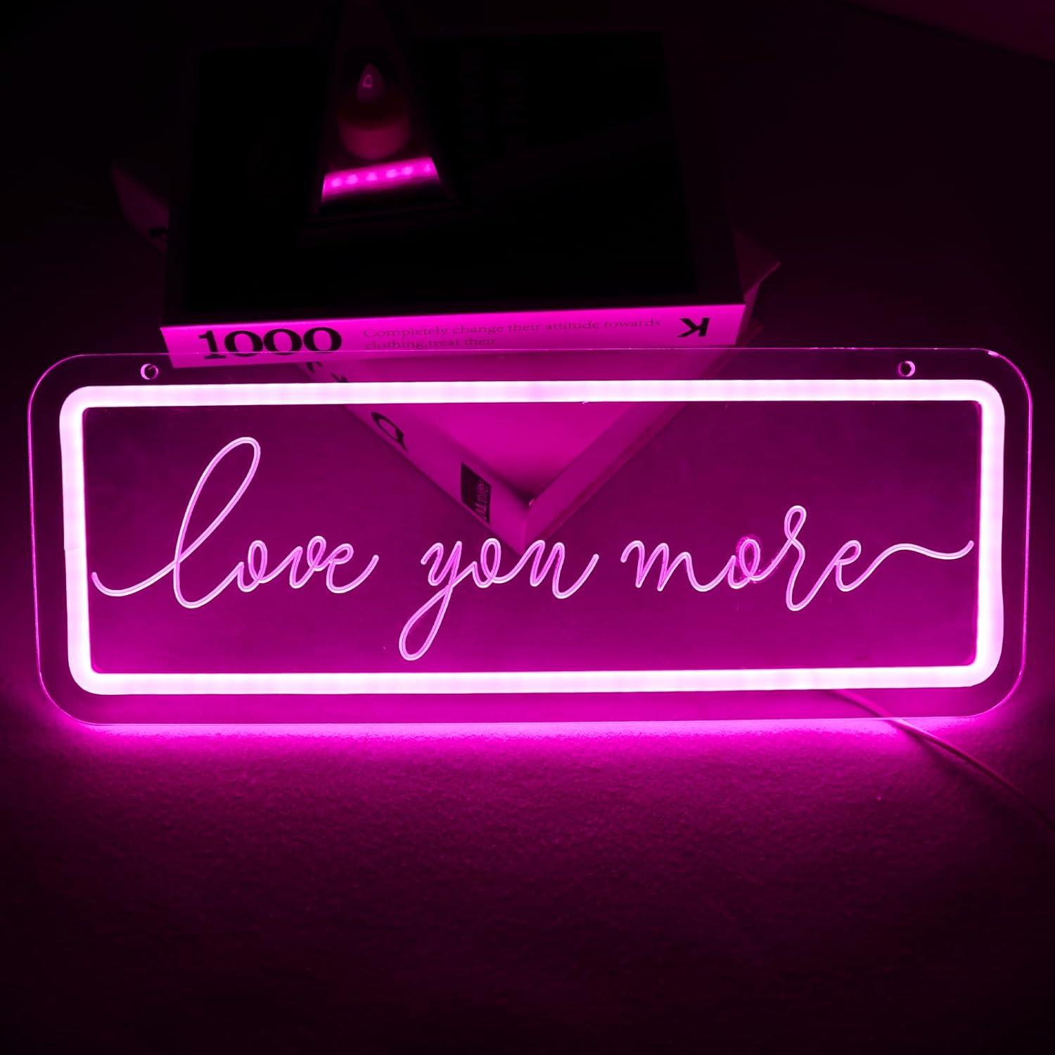 Lighting Decor And More - Love You More Neon Sign LED