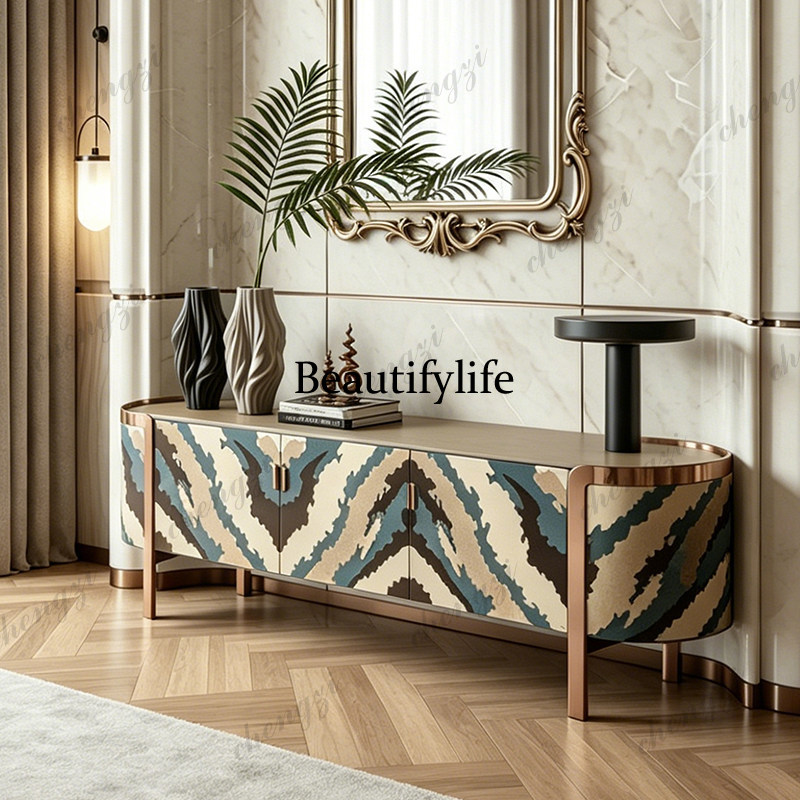 Lighting Decor Living Room - Italian light luxury TV cabinet art