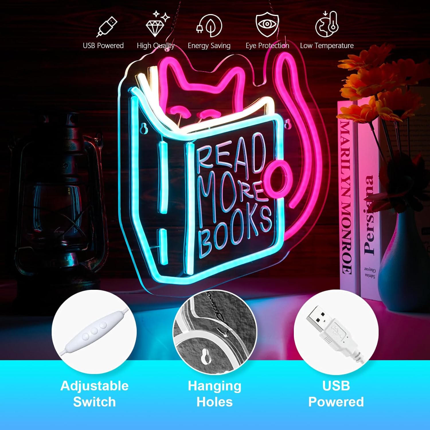 Read More Books Neon Sign Read - Lighting Decor And More ulasan dan harga