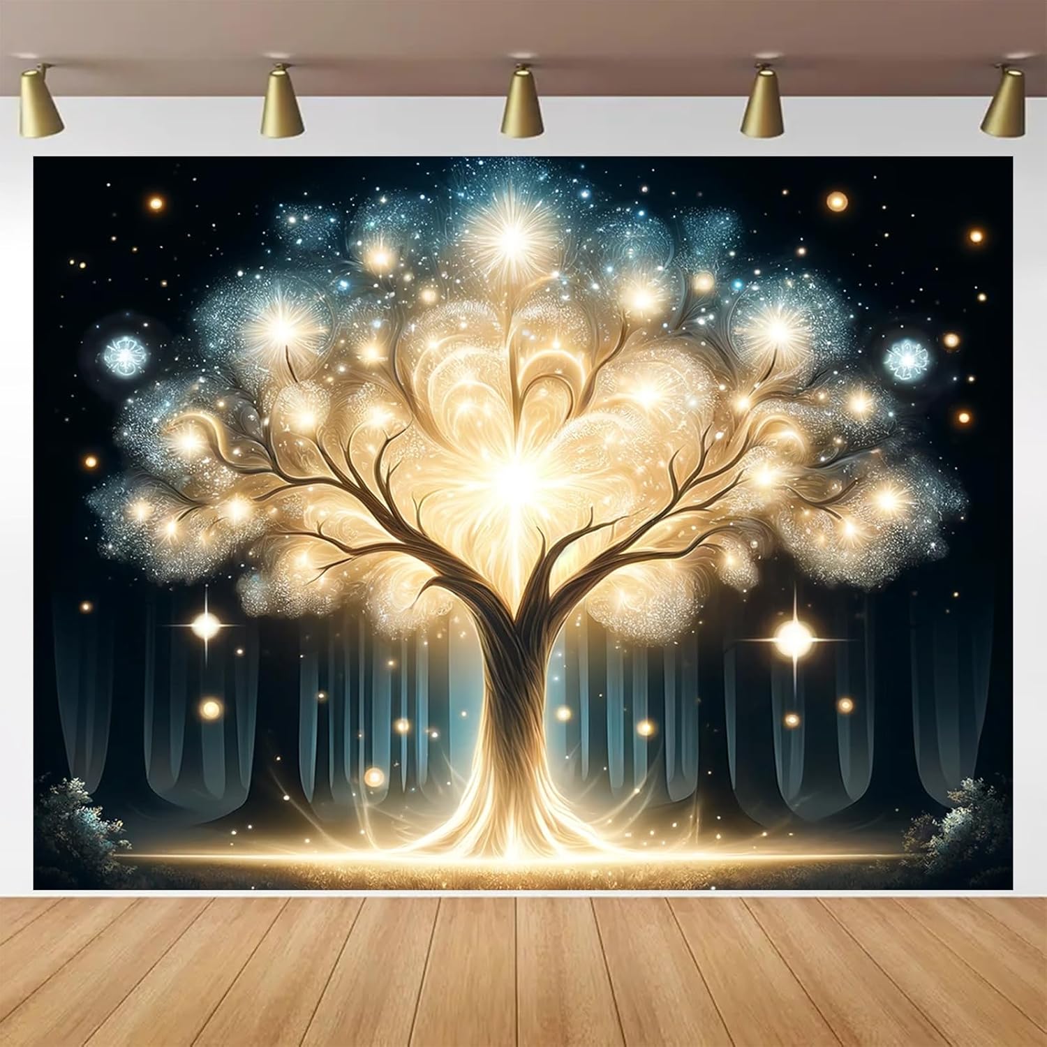 Glowing Spirit Tree UV Black L - Wall Decor Lighting Tree ulasan dan harga