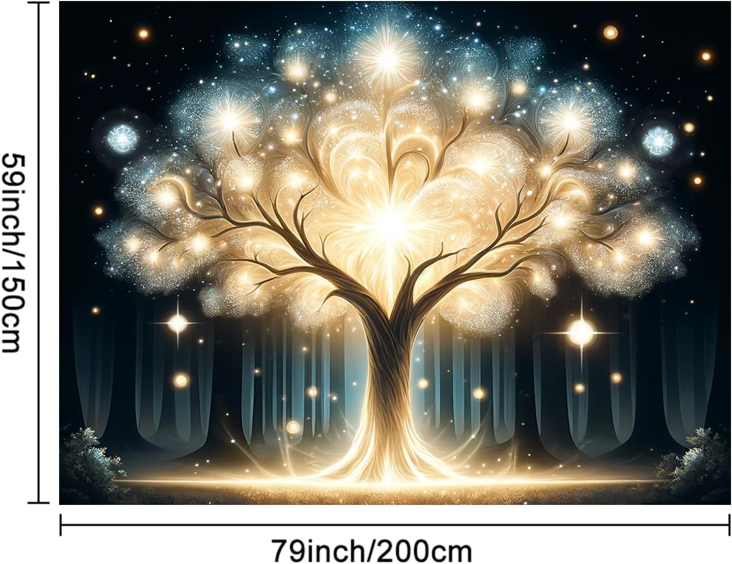 Glowing Spirit Tree UV Black L - Wall Decor Lighting Tree ulasan dan harga