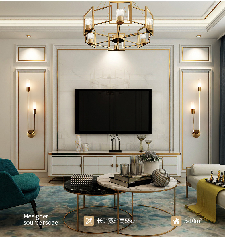 Retro Background Living Room A - Lighting Decor Living Room ulasan dan harga