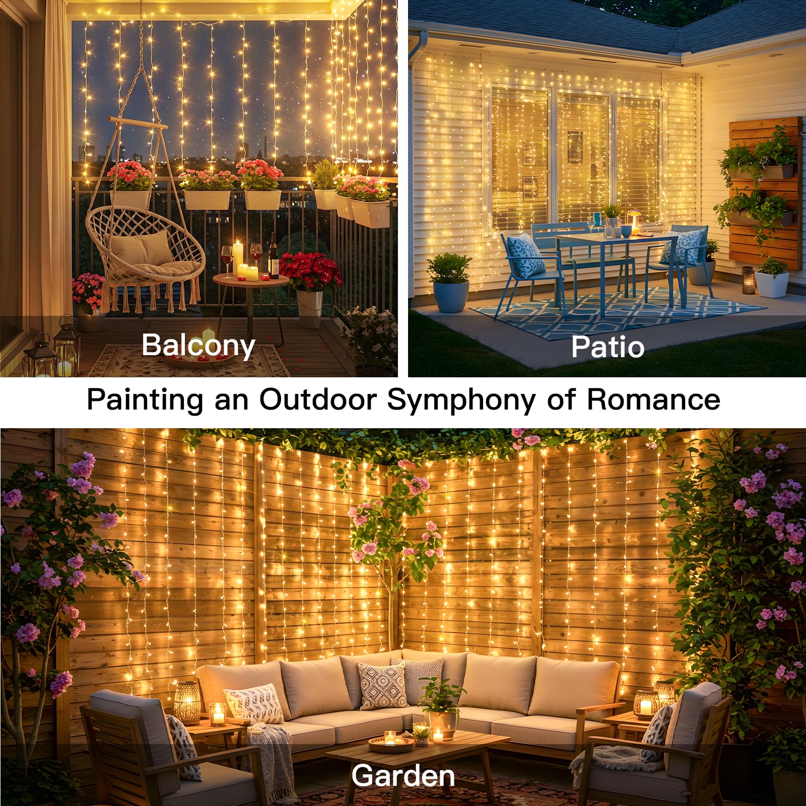1PC  3M*3M  8 Lighting Modes F - Fairy Light Curtain ulasan dan harga