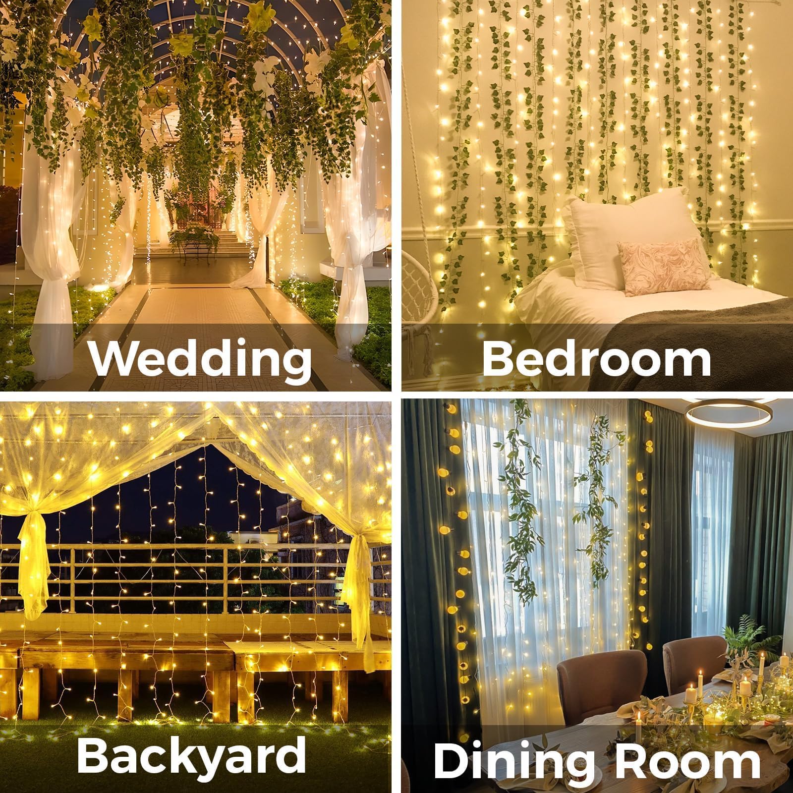 1PC  3M*3M  8 Lighting Modes F - Fairy Light Curtain ulasan dan harga