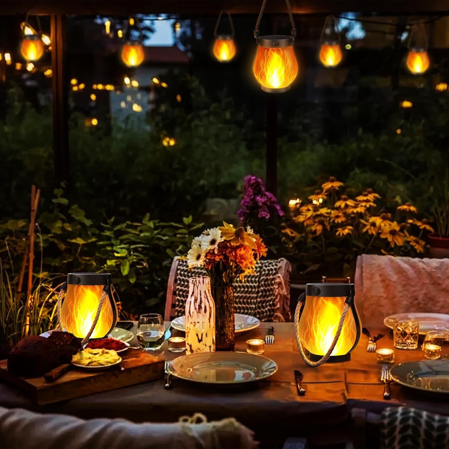 3D Flickering Solar Flame Rope - Lighting Decor Inc ulasan dan harga