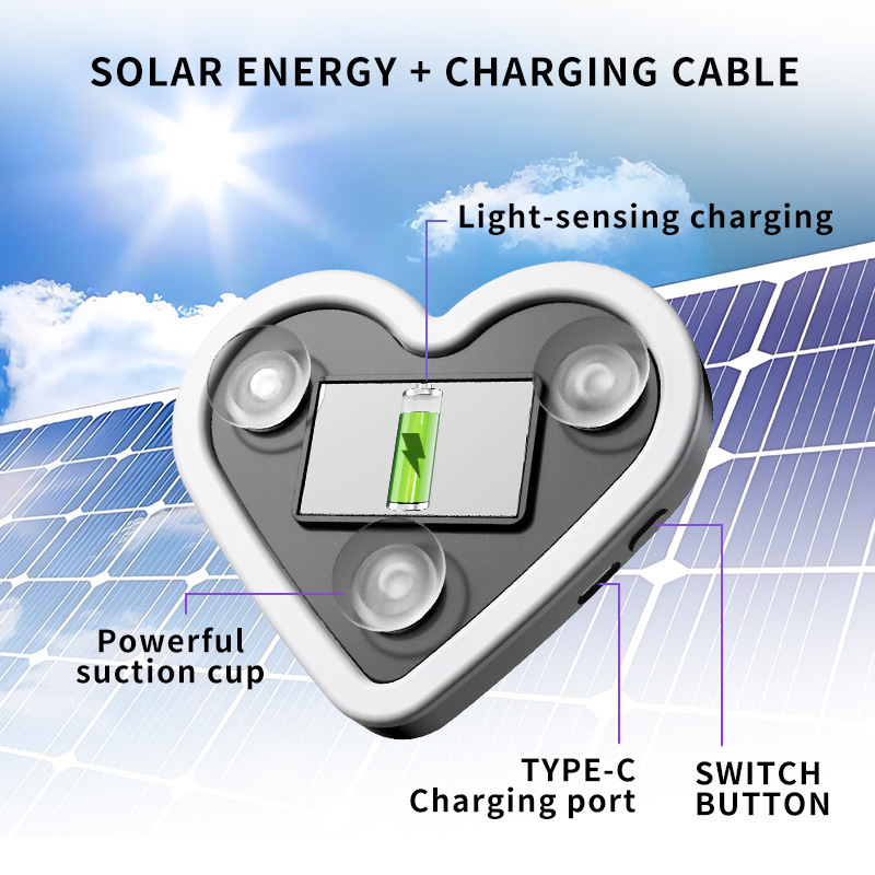 Solar-Powered Heart-Shaped Car - Lighting Decor Inc ulasan dan harga