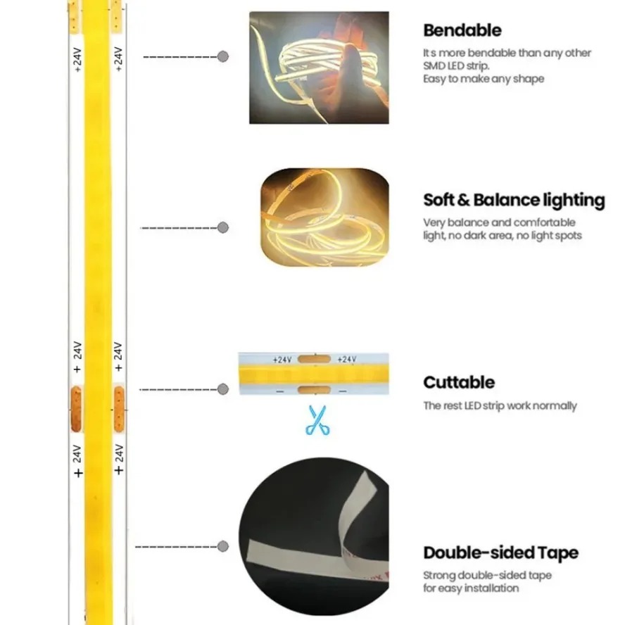 LED COB Strip Light High Densi - Lighting Decor And More ulasan dan harga