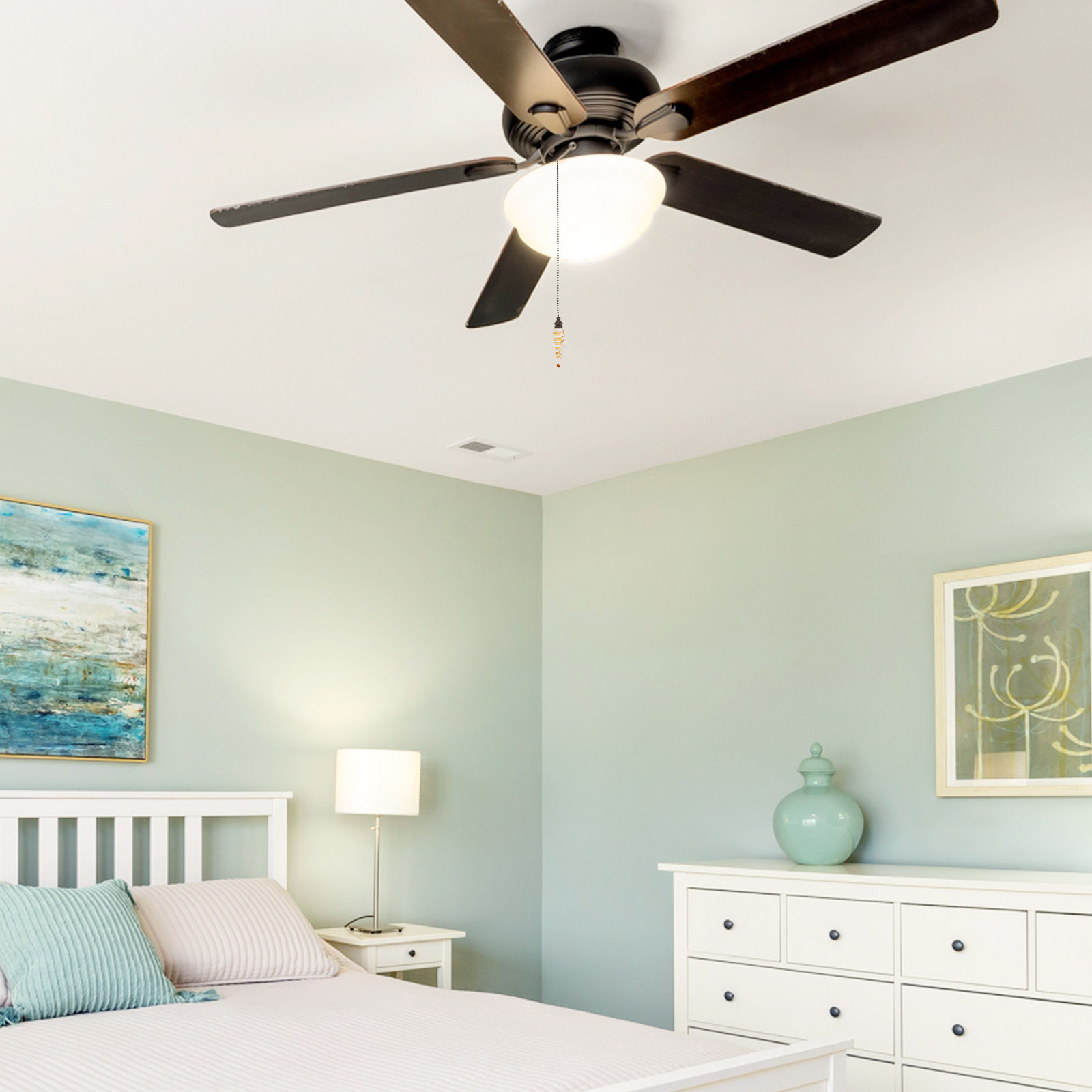 Glass and Metal Fan Pull Chain - Decor Lighting Ceiling Fans ulasan dan harga