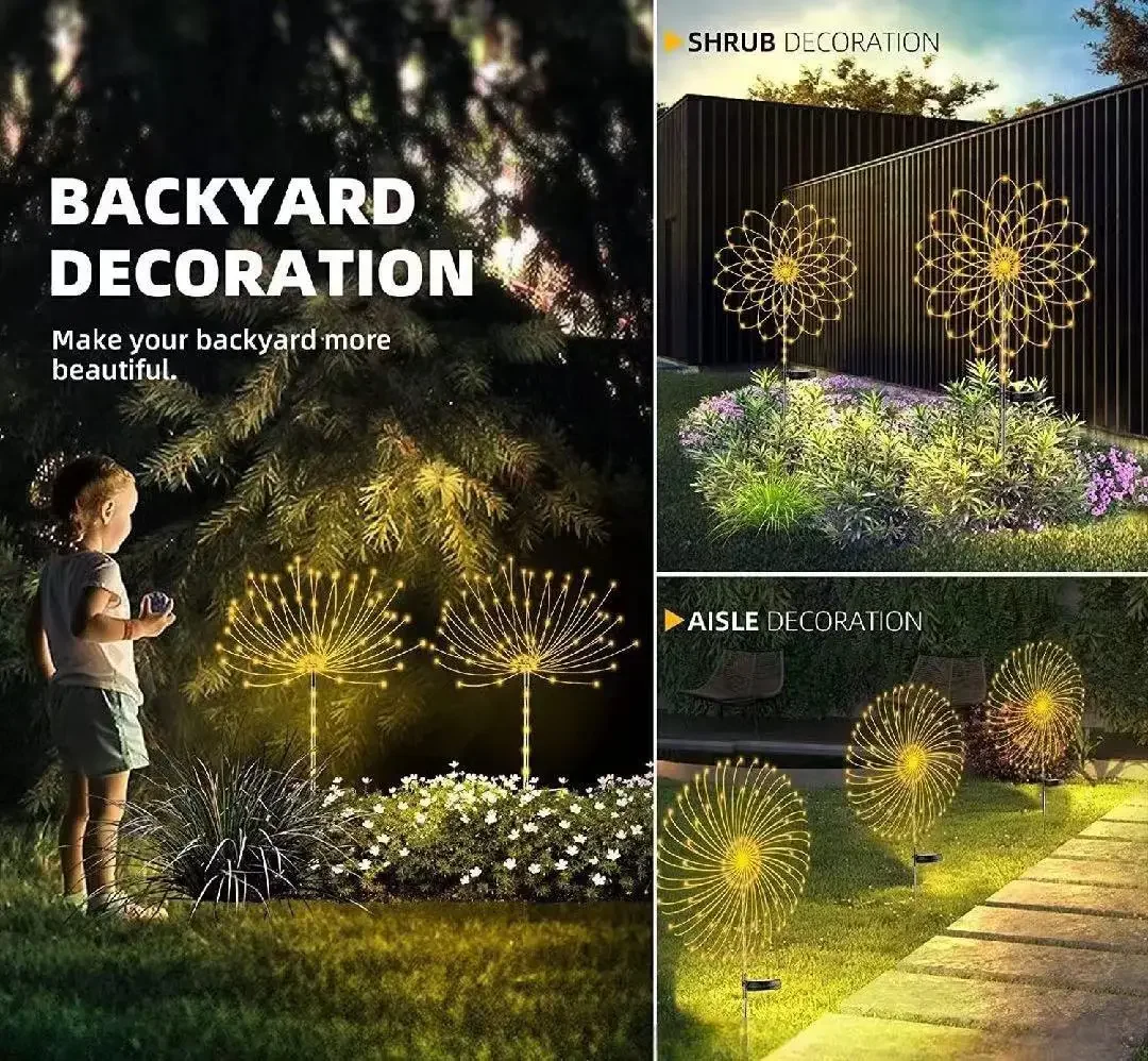 200LED Solar Firework Lamp Out - Fairy Light Curtain ulasan dan harga