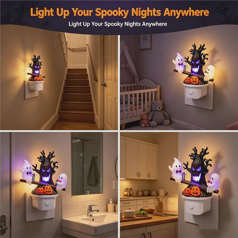YANA50I Halloween Decor For Be - Wall Decor Lighting Tree ulasan dan harga