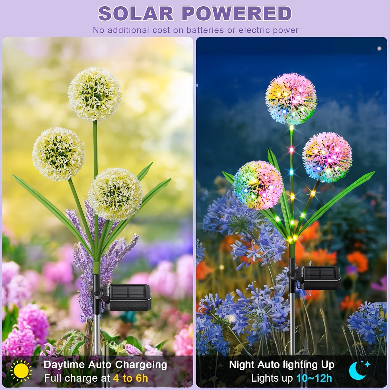 4PC 3 Head Solar LED Dandelion - Fairy Light Curtain ulasan dan harga