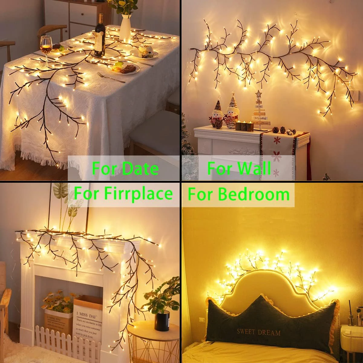 96LEDS Bendable Willow Vine Li - Wall Decor Lighting Tree ulasan dan harga