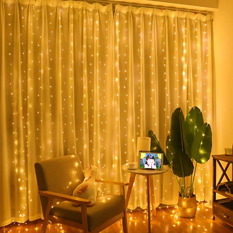4/6M/8 Mode Curtain Garland on - Fairy Light Curtain ulasan dan harga