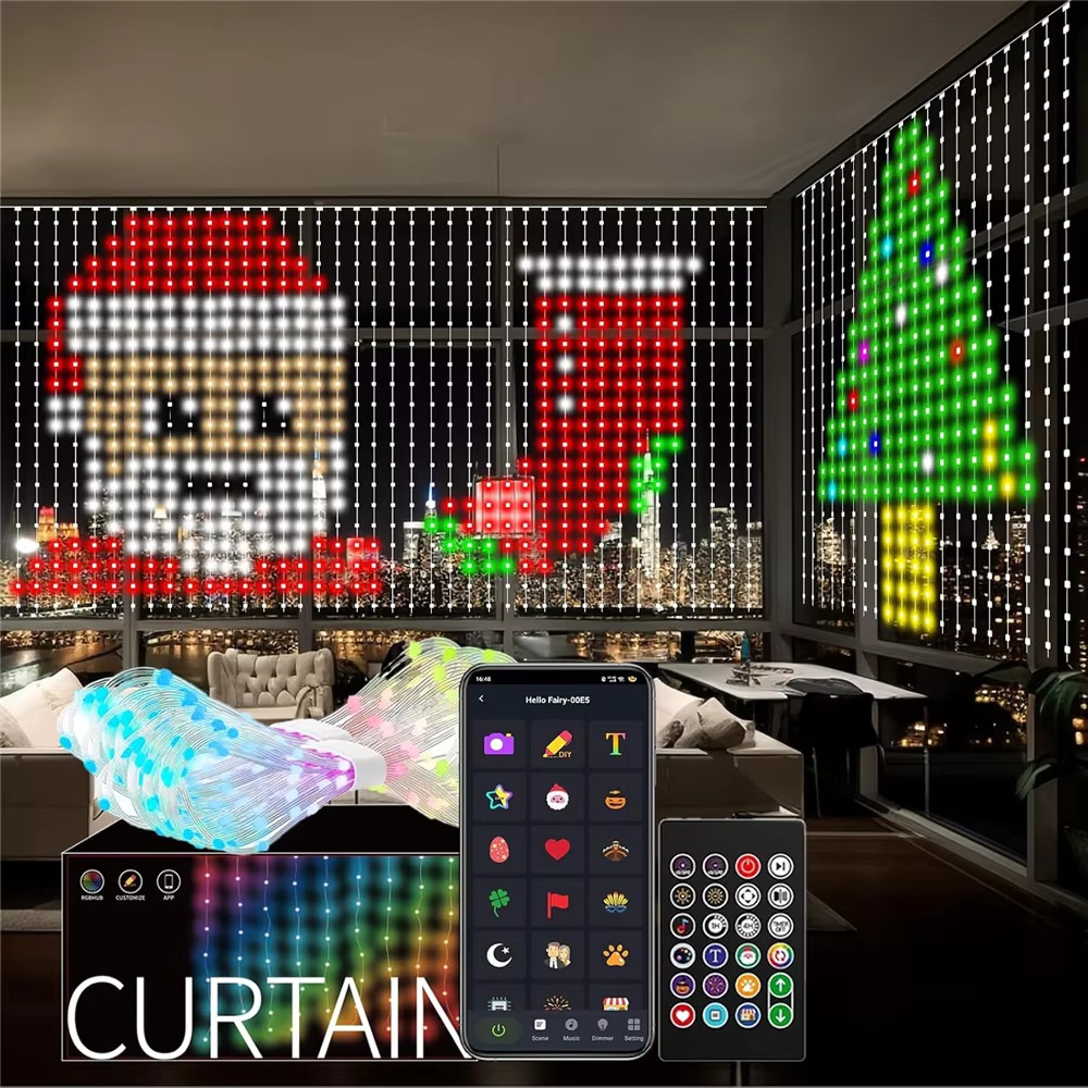 Smart RGB Pixel Curtain Lights - Fairy Light Curtain ulasan dan harga