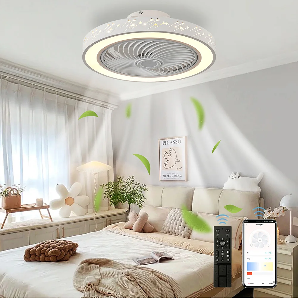 Smart App ceiling fan 46CM fan - Decor Lighting Ceiling Fans ulasan dan harga