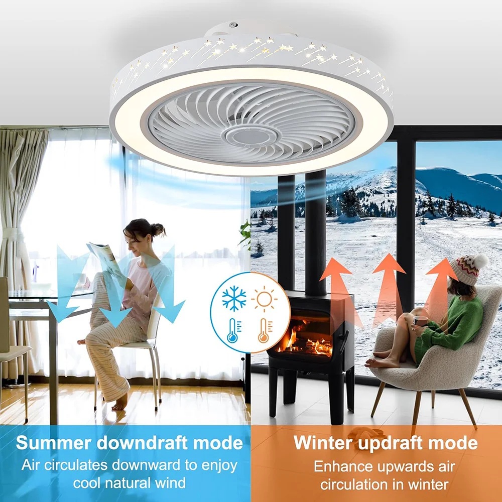 Smart App ceiling fan 46CM fan - Decor Lighting Ceiling Fans ulasan dan harga
