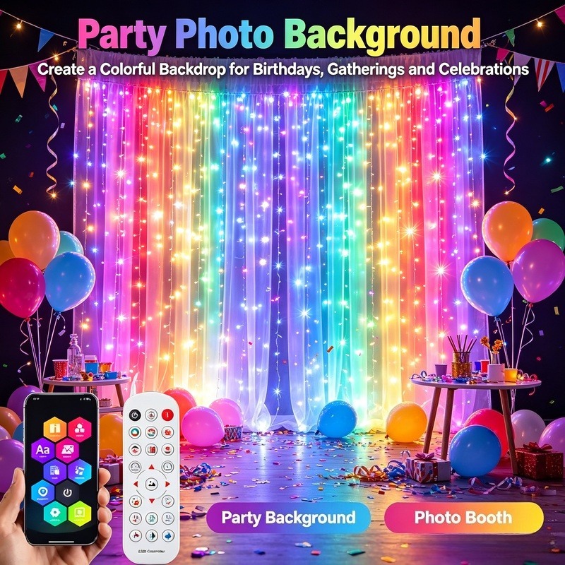 USB Powered App Controlled LED - Fairy Light Curtain ulasan dan harga