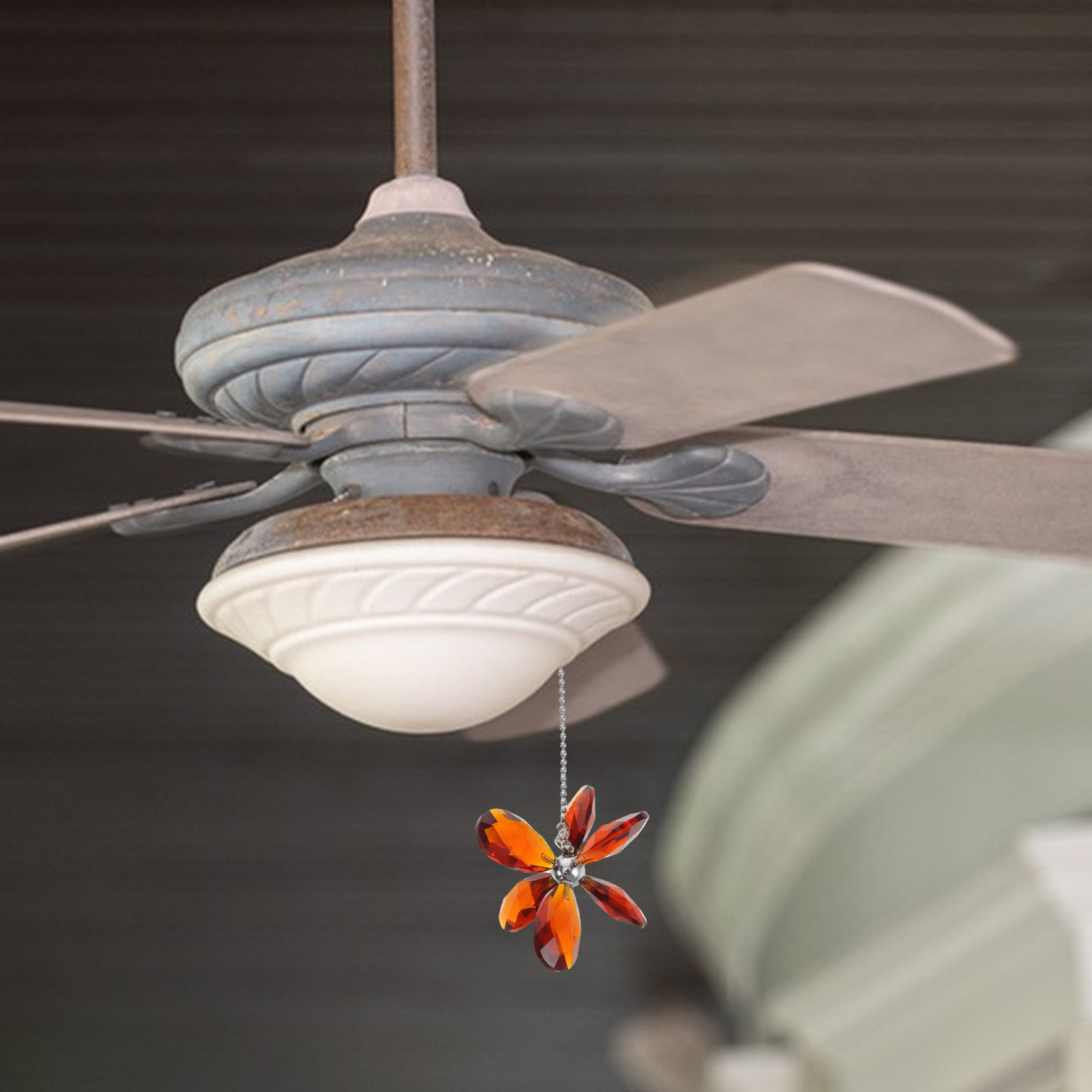 Crystal Flower Ceiling Fan Pul - Decor Lighting Ceiling Fans ulasan dan harga