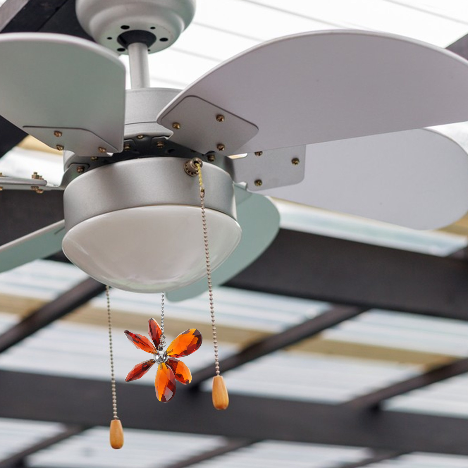Crystal Flower Ceiling Fan Pul - Decor Lighting Ceiling Fans ulasan dan harga