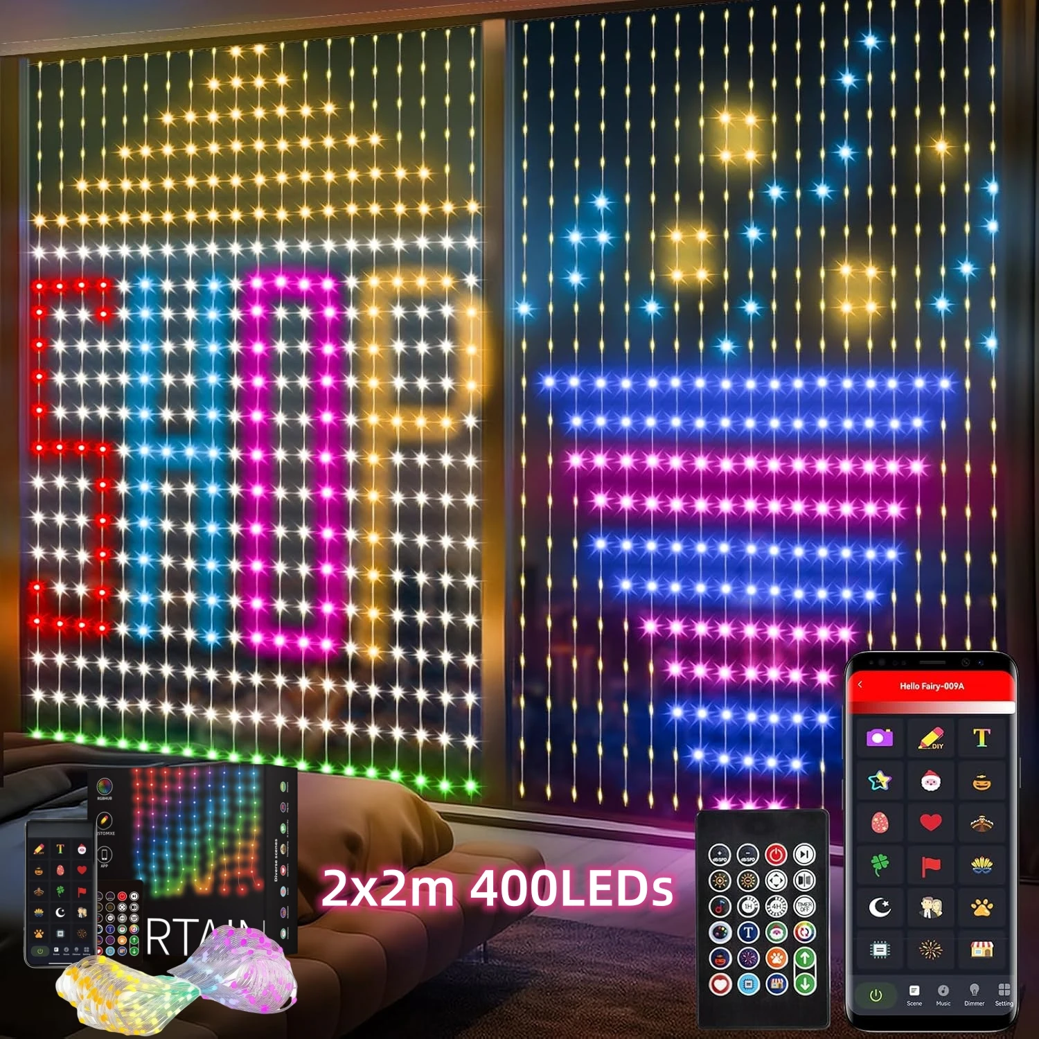 USB Smart APP Animated Curtain - Fairy Light Curtain ulasan dan harga