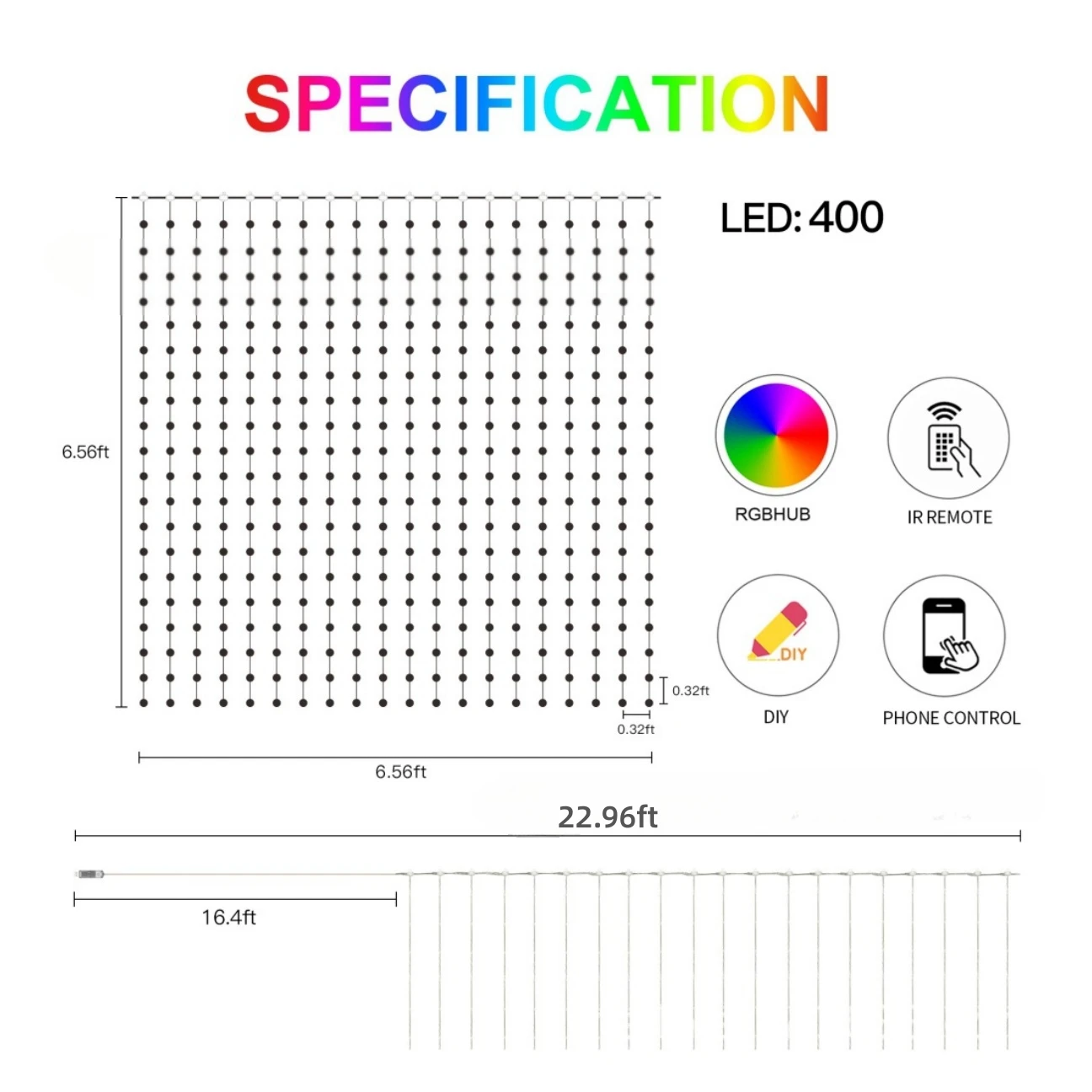 USB Smart APP Animated Curtain - Fairy Light Curtain ulasan dan harga