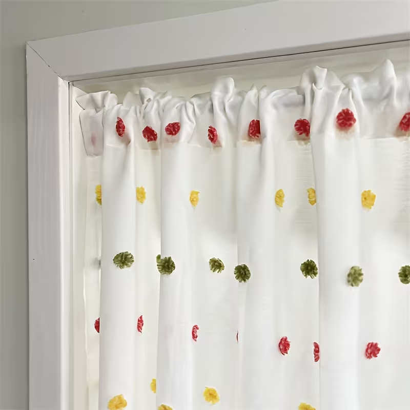 1pc Cream Thin Textured Dot Po - Fairy Light Curtain ulasan dan harga