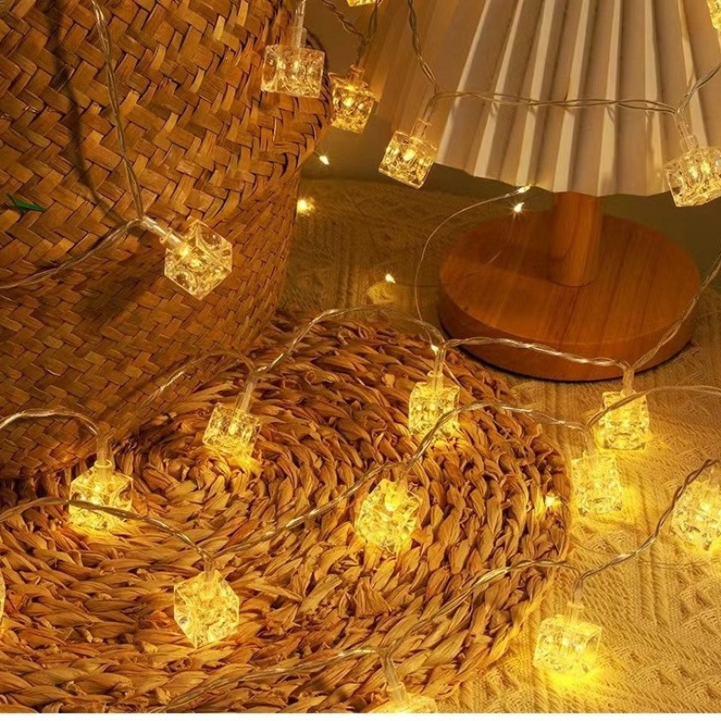 Multicolour Warm Ice Cube Stri - Fairy Light Curtain ulasan dan harga