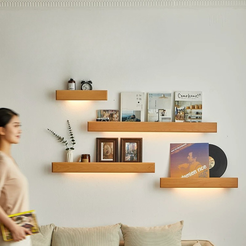 Solid Wood Wall Storage Shelf  - Lighting And Decor Magazine ulasan dan harga