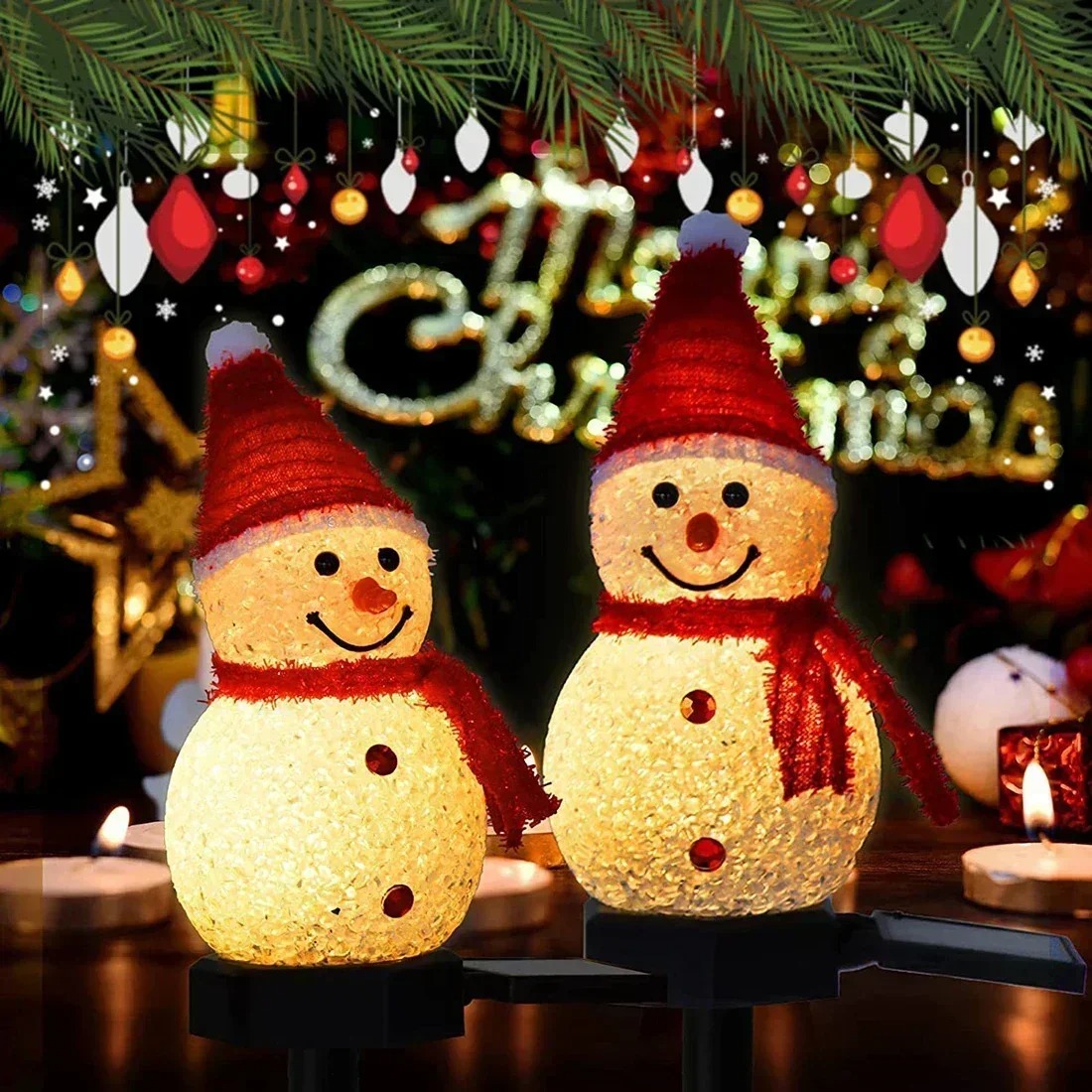 Christmas Snowman Solar Garden - Yard Lighting Decor ulasan dan harga