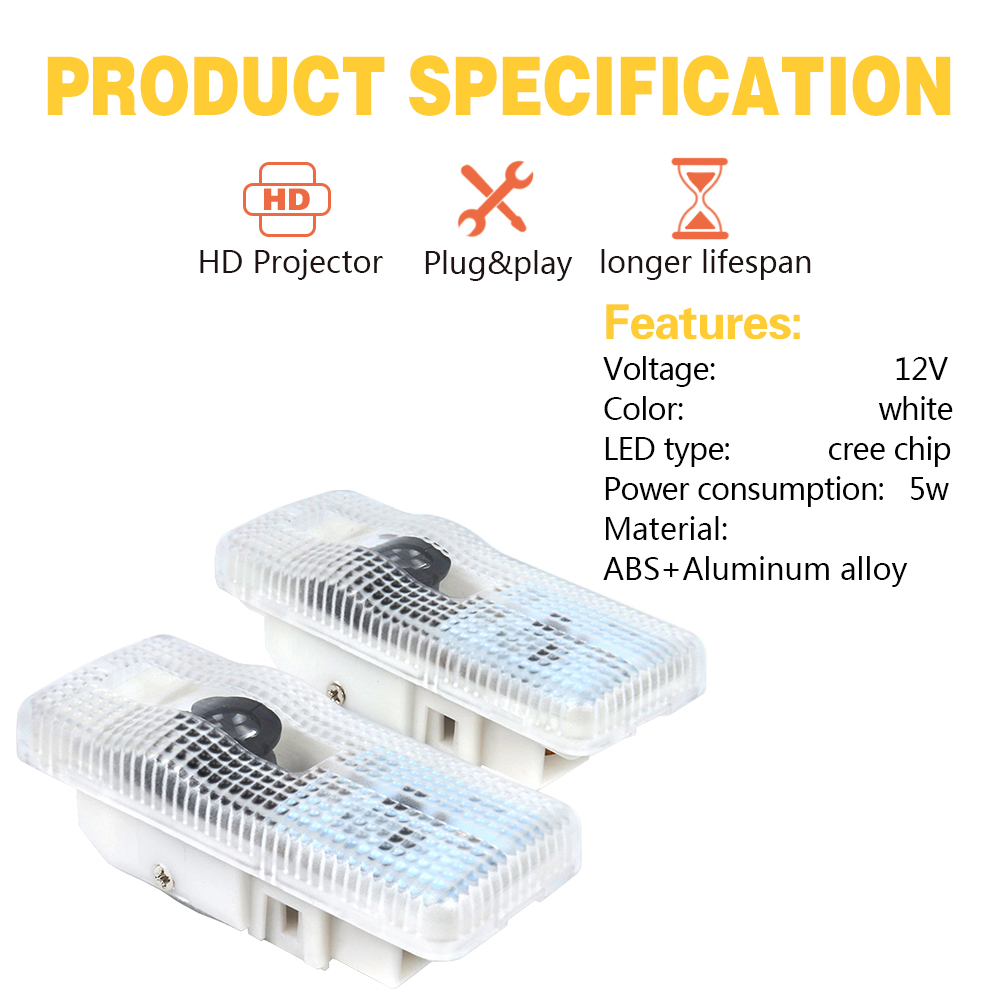2X LED Car Projector Door Lamp - Lighting Decor Inc ulasan dan harga